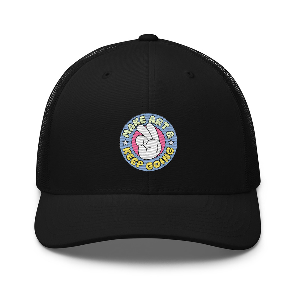 Colorful Fun Retro Style Badge Retro Trucker Hat