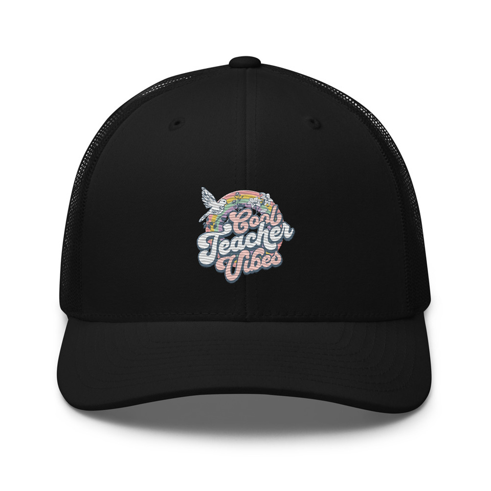 Cool Teacher Vibes Retro Trucker Hat