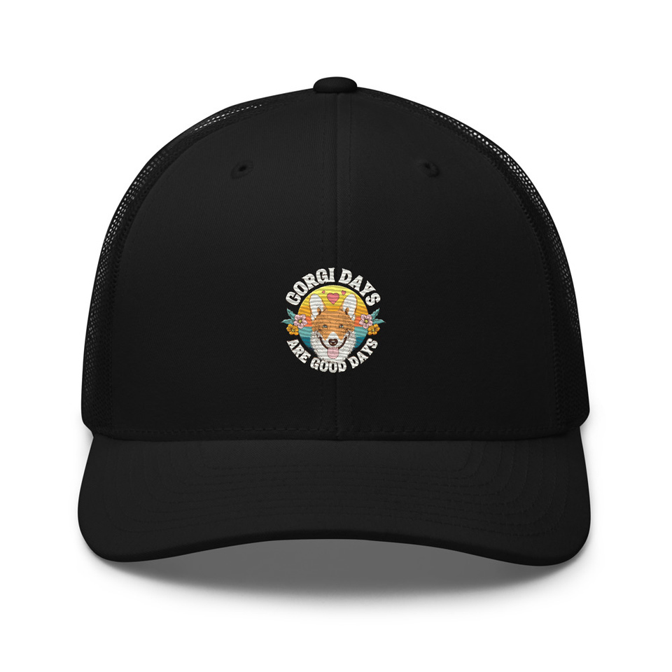 Corgi Days - Funny Animal Retro Trucker Hat