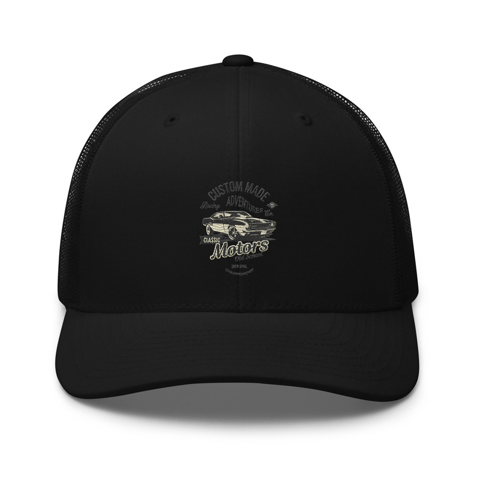 Custom Made Adventures Motors Old School Retro Trucker Hat