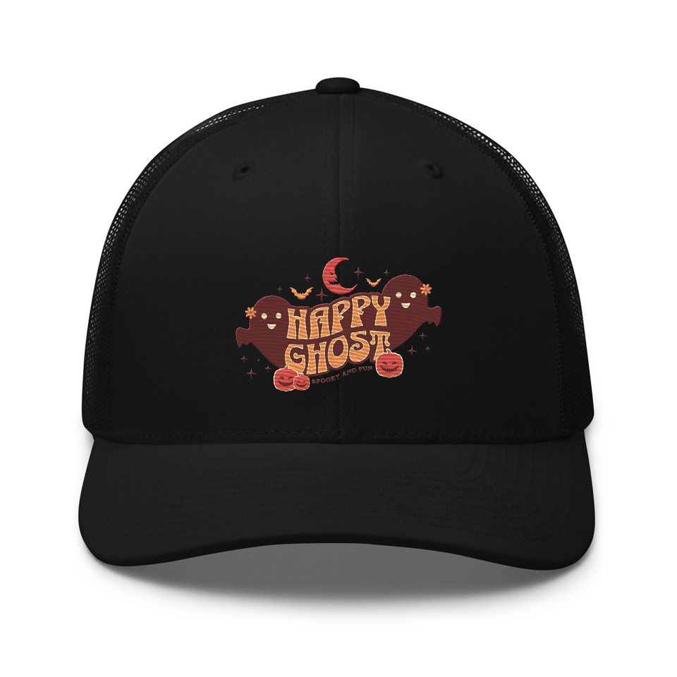Cute Happy Ghost Retro Trucker Hat