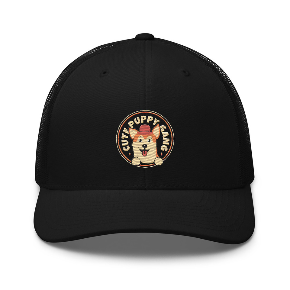 Cute Puppy Gang - Corgi Retro Trucker Hat
