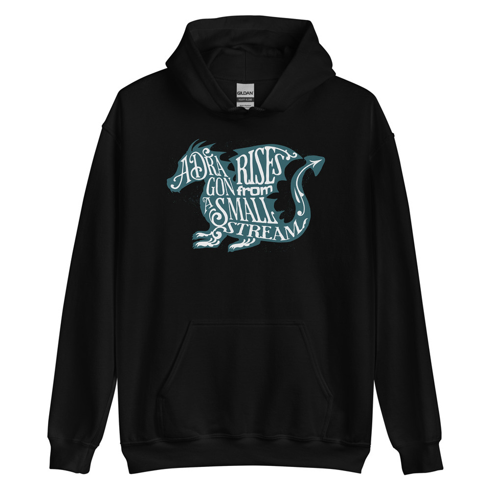 A Dragon Rises - Typographic Lettering Unisex Heavy Blend Hoodie