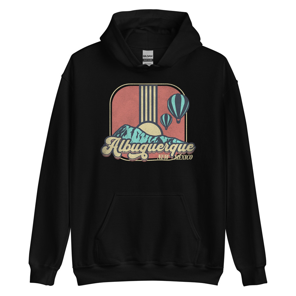 Albuquerque - Retro Hot Air Baloon Unisex Heavy Blend Hoodie