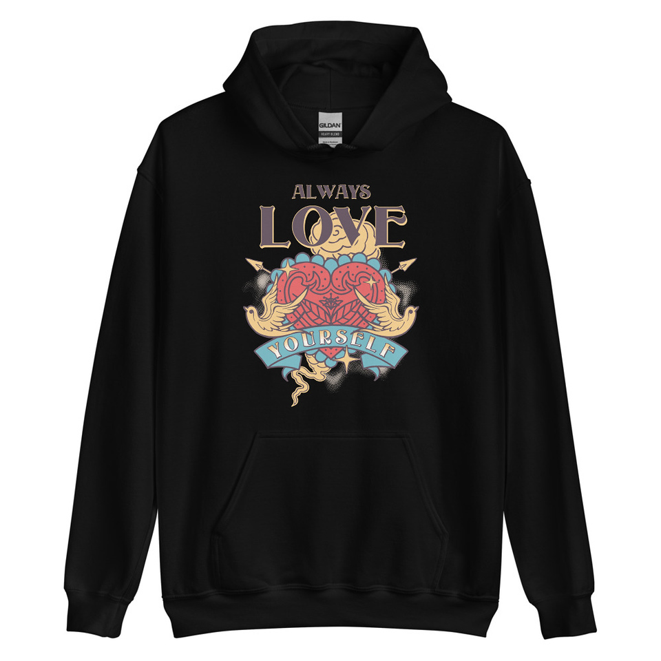 Always Love Yourself - Retro Inspirational Quote Unisex Heavy Blend Hoodie
