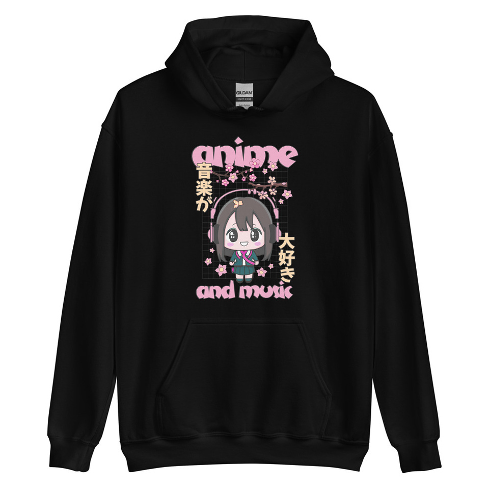 Anime and Music Unisex Heavy Blend Hoodie