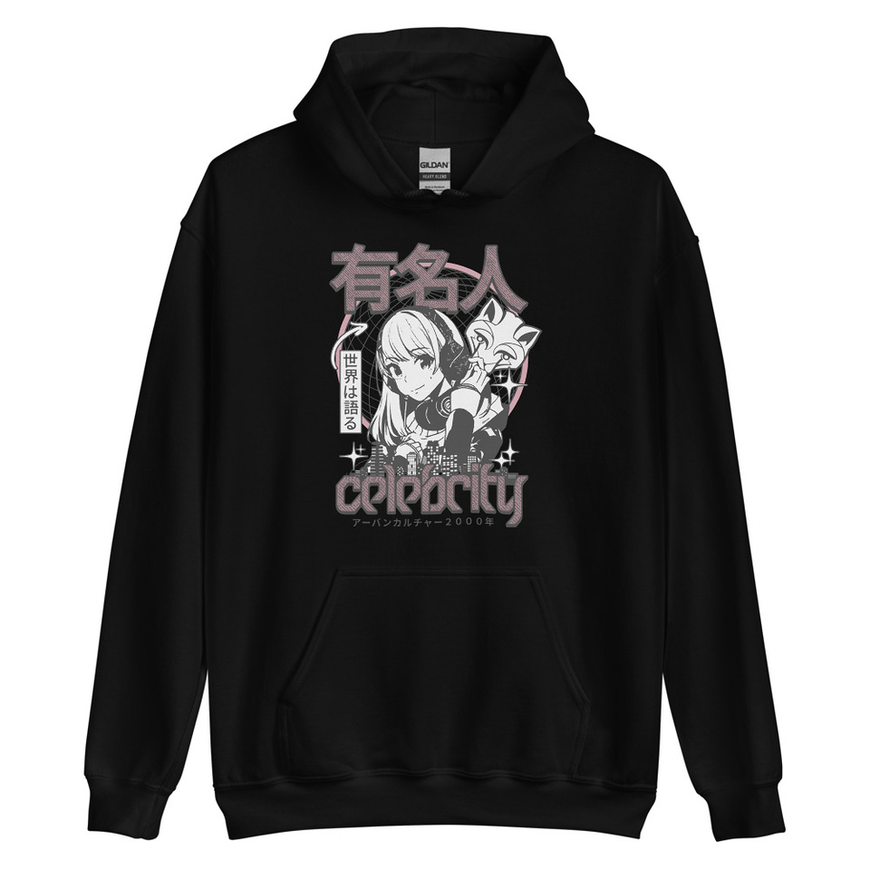 Anime Celebrity Girl - Japanese Cyber Streetwear Unisex Heavy Blend Hoodie