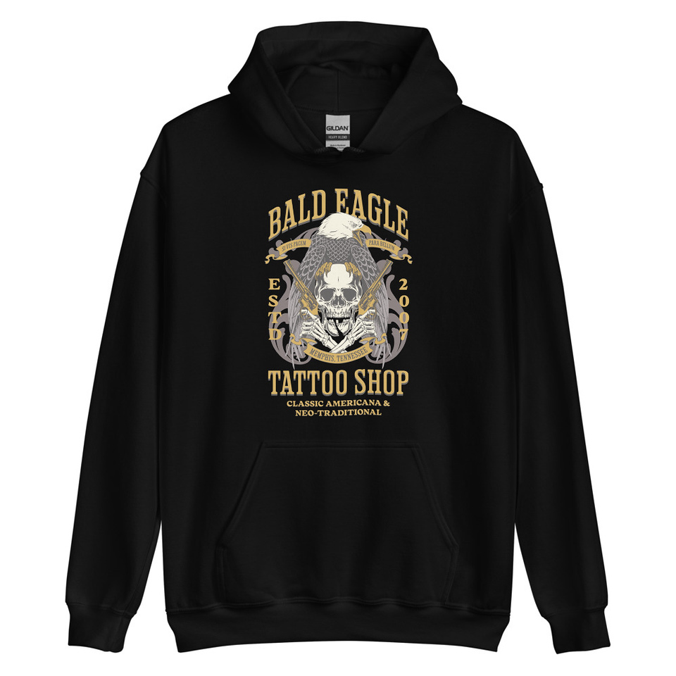 Bald Eagle Tattoo Shop - Skeleton Unisex Heavy Blend Hoodie