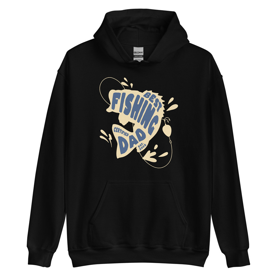 Best Fishing Dad - Typography Unisex Heavy Blend Hoodie