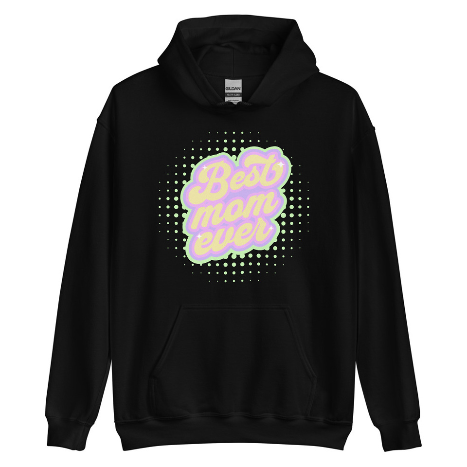 Best Mom Ever - Retro Typography Unisex Heavy Blend Hoodie