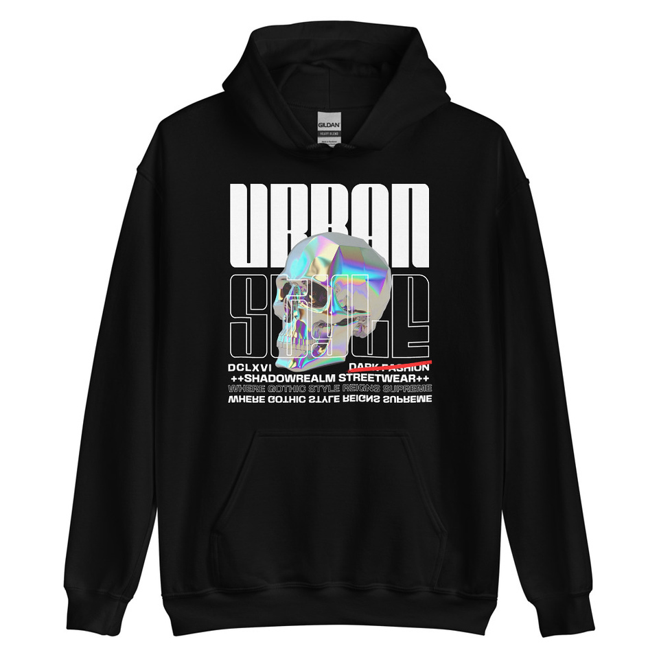 Black 3D Skull Unisex Heavy Blend Hoodie