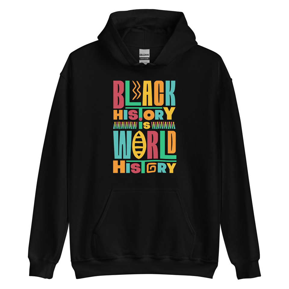 Black History Is World History - Colorful Typography Unisex Heavy Blend Hoodie