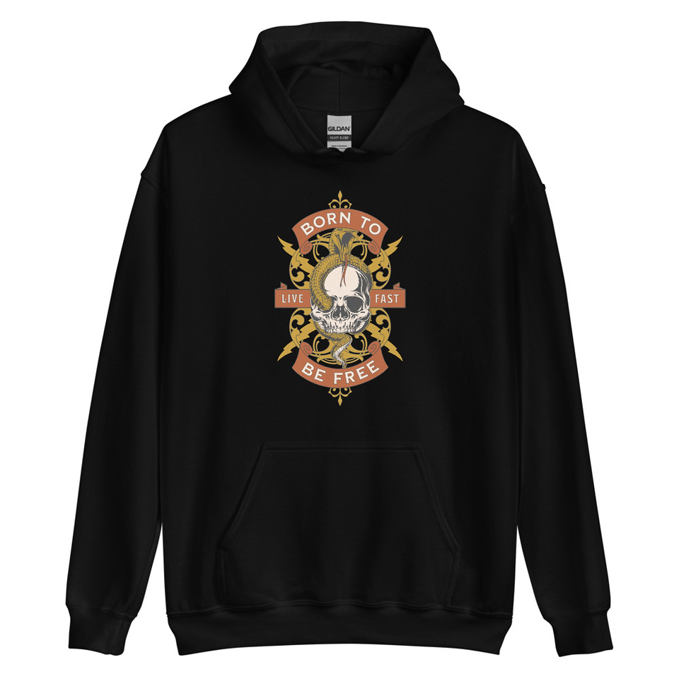 Born To Be Free - Skull Unisex Heavy Blend Hoodie