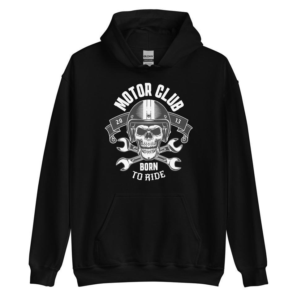 Born to Ride - Biker Club Skull  Unisex Heavy Blend Hoodie