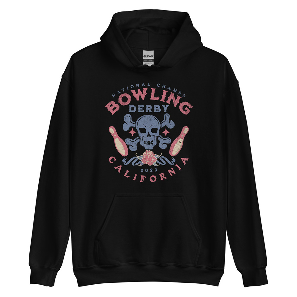 Bowling Derby Champs - Grunge Skull Unisex Heavy Blend Hoodie