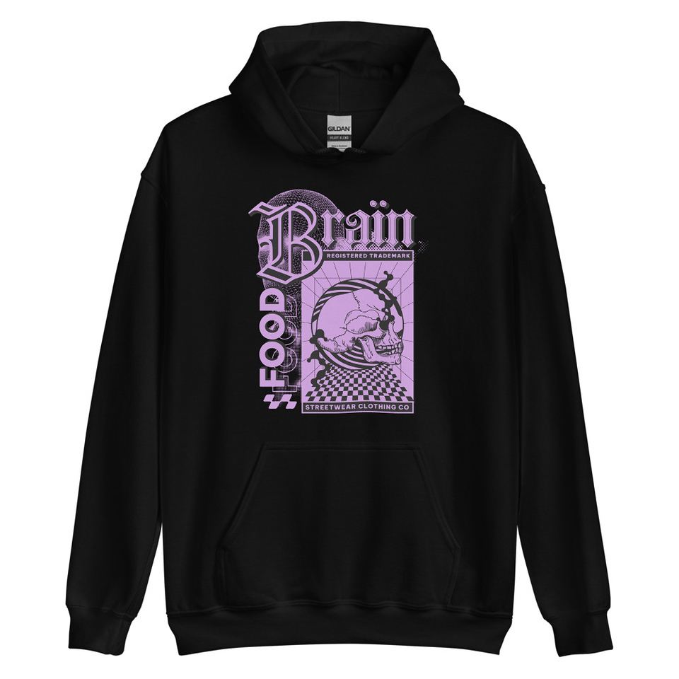 Brain Food - Y2K Skull Streetwear Unisex Heavy Blend Hoodie