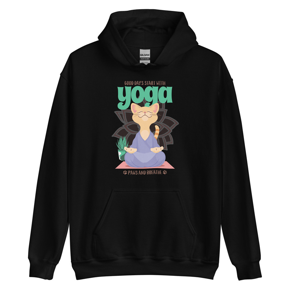 Cat Yoga - Cute Meditation Unisex Heavy Blend Hoodie