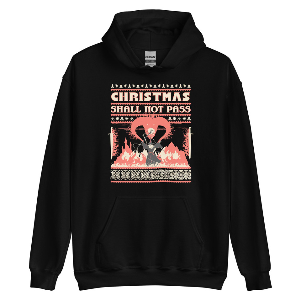 Christmas Shall Not Pass - Flaming Wizard Unisex Heavy Blend Hoodie