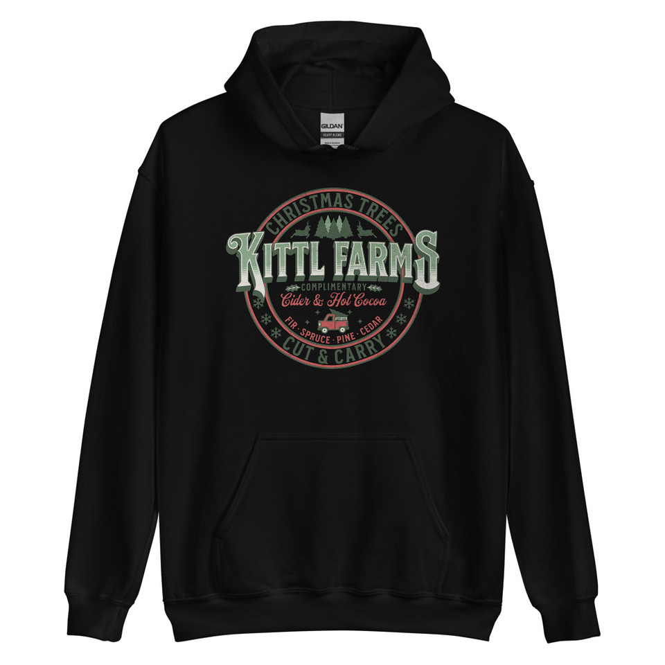 Christmas Tree Farm - Vintage Holiday Badge Unisex Heavy Blend Hoodie