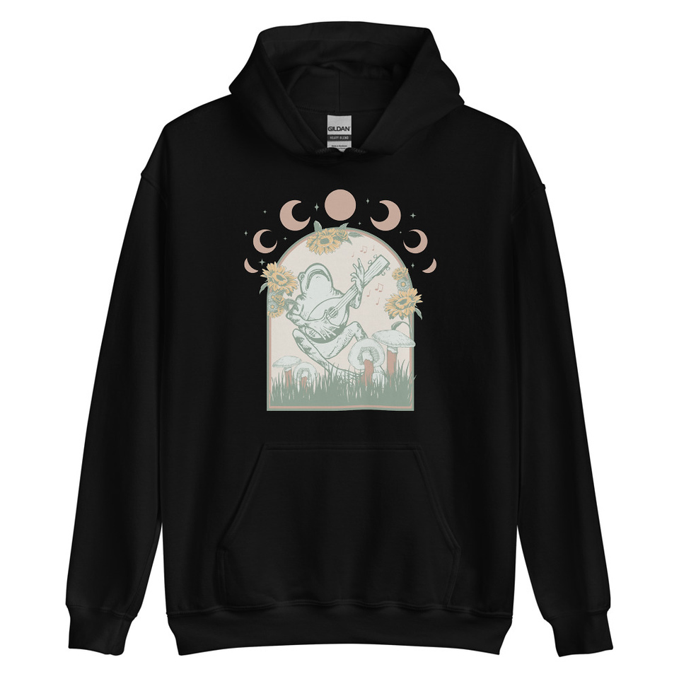 Cottagecore Frog Botanical Unisex Heavy Blend Hoodie