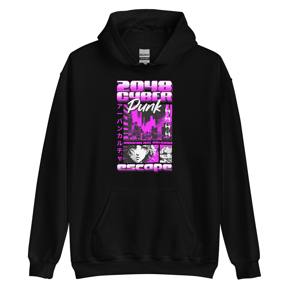 Cyber Punk Escape - Japanese Anime Unisex Heavy Blend Hoodie