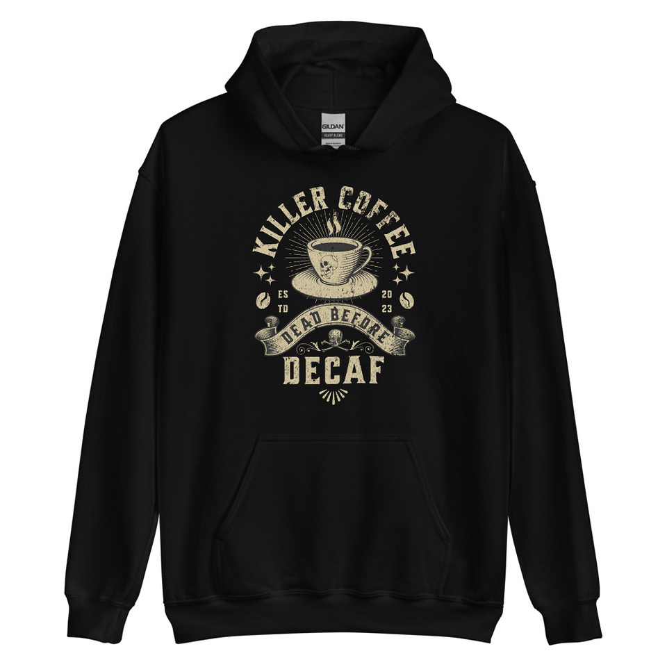 DEAD BEFORE DECAF Unisex Heavy Blend Hoodie