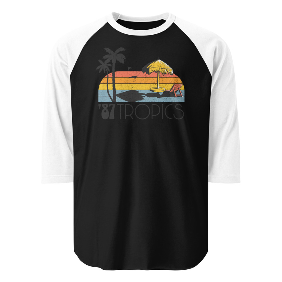 '87 Tropics Unisex 3/4 Sleeve Raglan Shirt