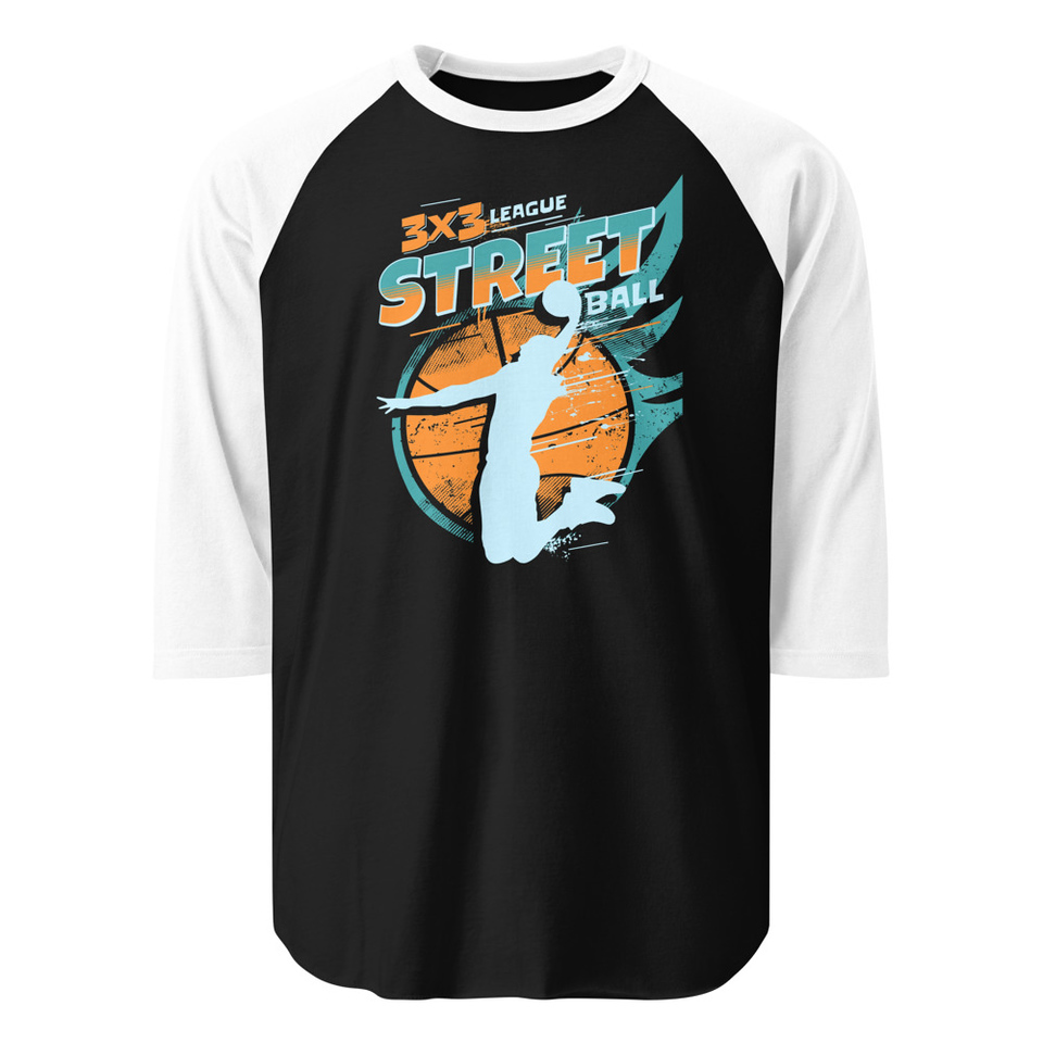3x3 Basketball League Unisex 3/4 Sleeve Raglan Shirt