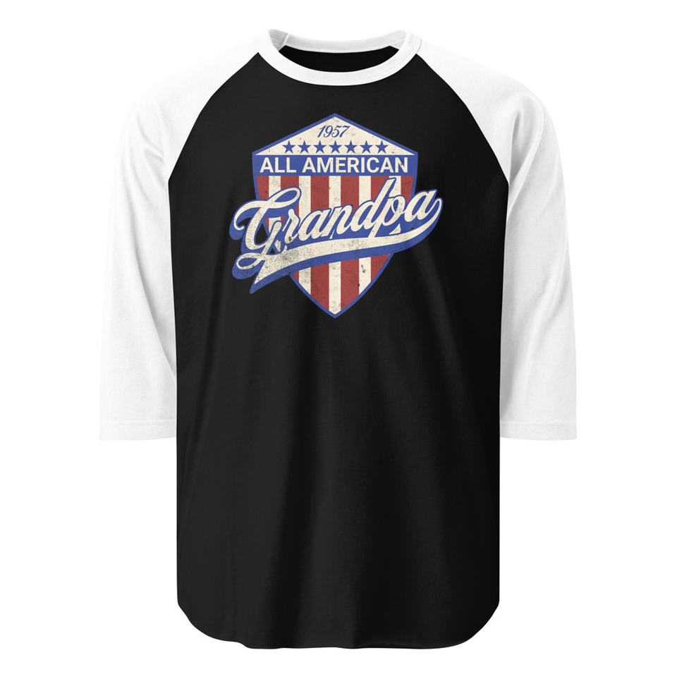 all american grandpa Unisex 3/4 Sleeve Raglan Shirt