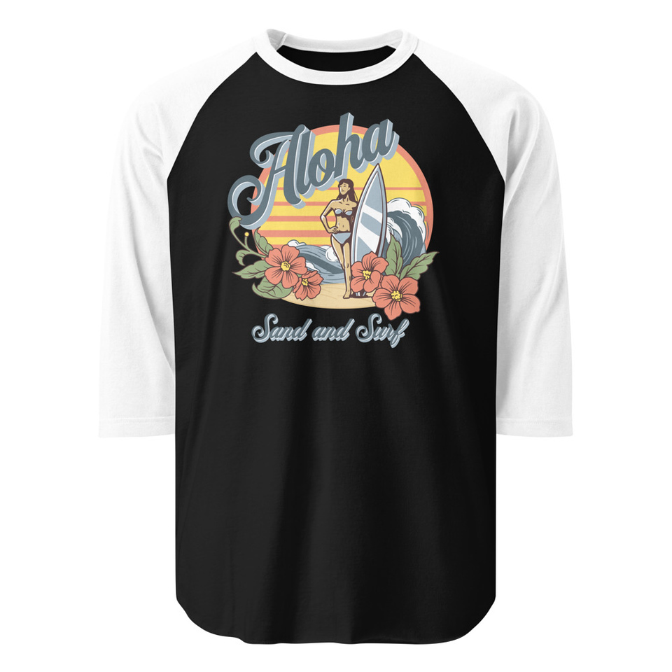 Aloha Unisex 3/4 Sleeve Raglan Shirt