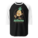 Alohito Natural Juices - Pineapple Mascot Unisex 3/4 Sleeve Raglan Shirt