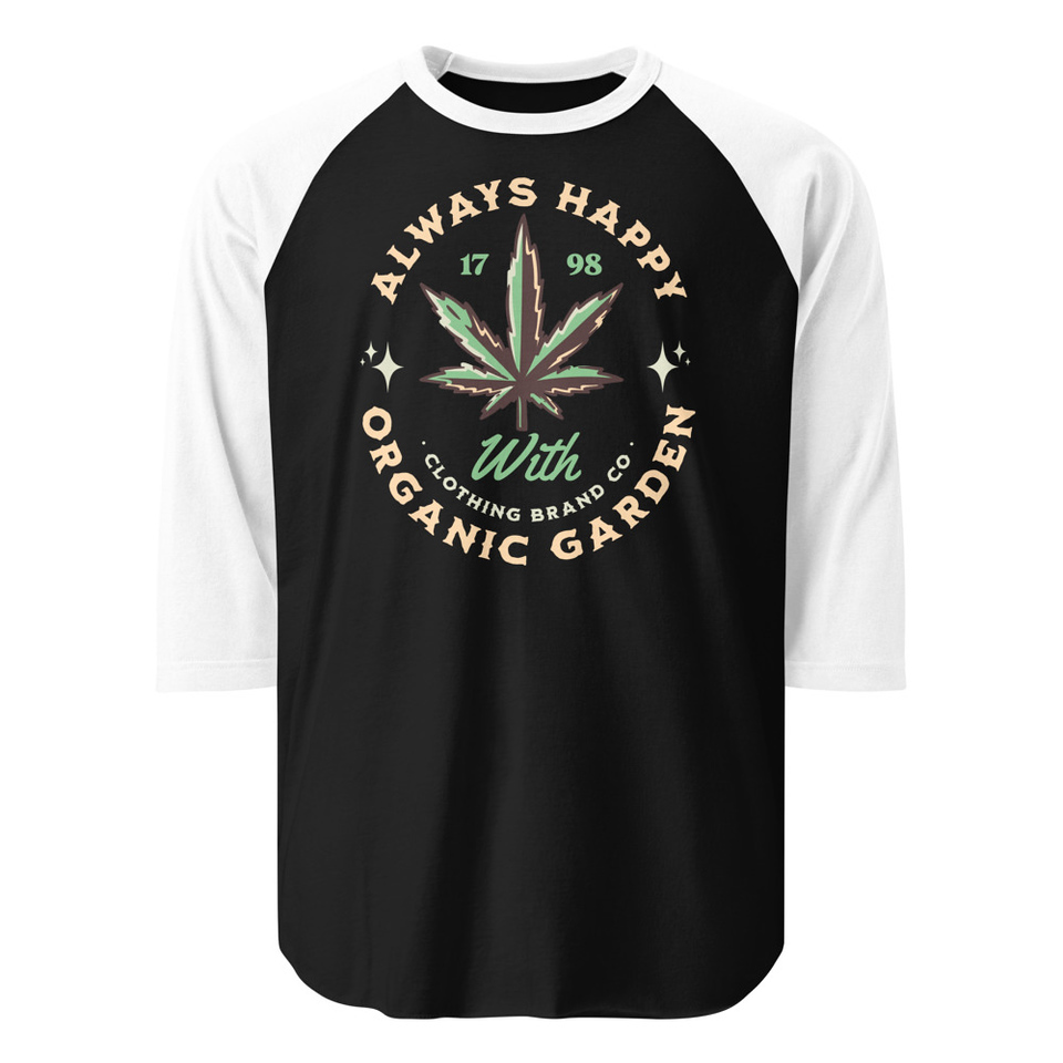 Always Happy - Cannabis Unisex 3/4 Sleeve Raglan Shirt