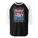 America (3) Unisex 3/4 Sleeve Raglan Shirt