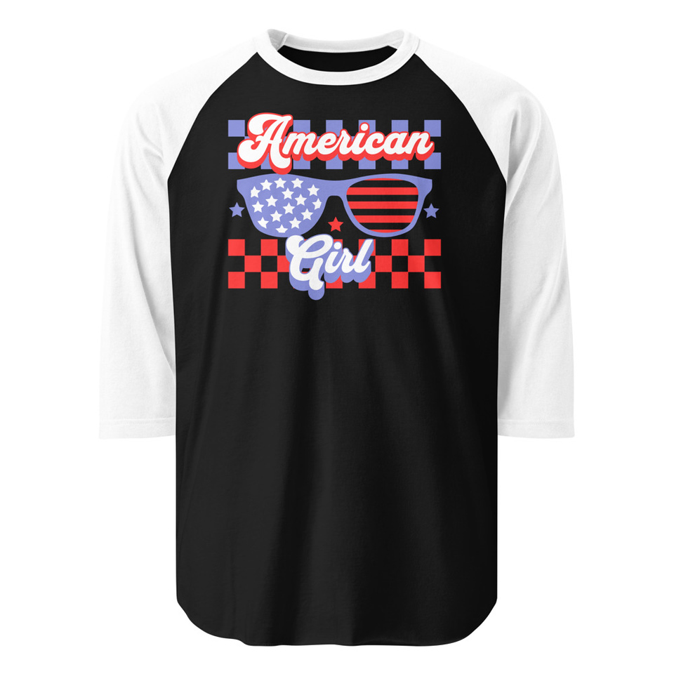 American girl Unisex 3/4 Sleeve Raglan Shirt