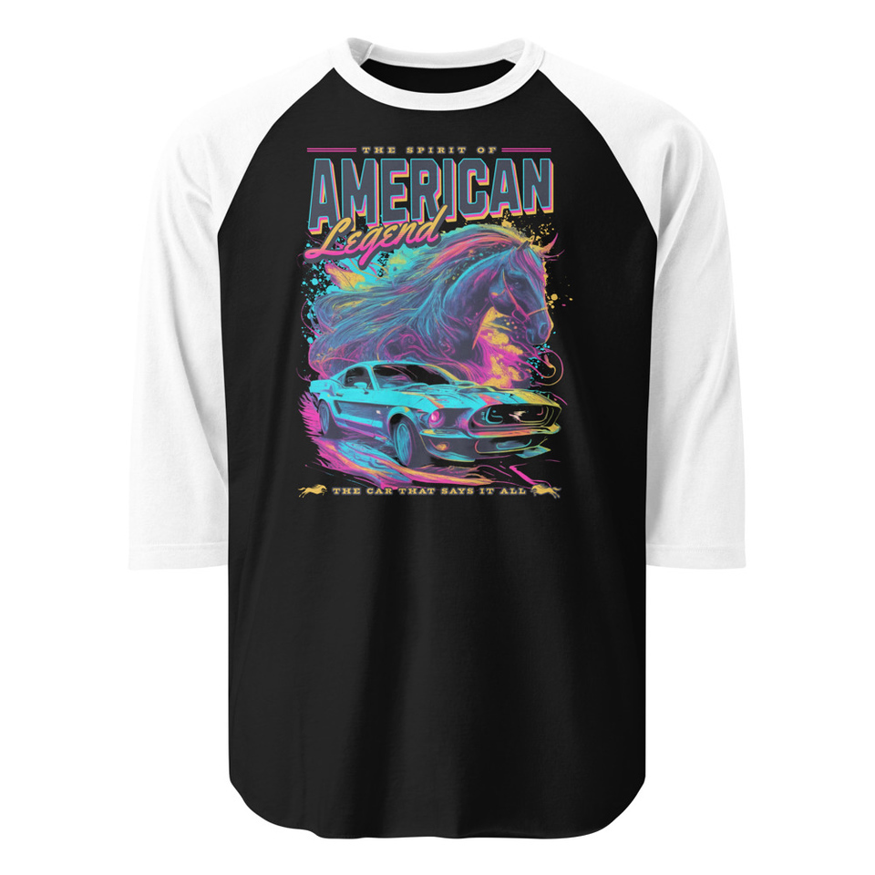 American Legend Unisex 3/4 Sleeve Raglan Shirt