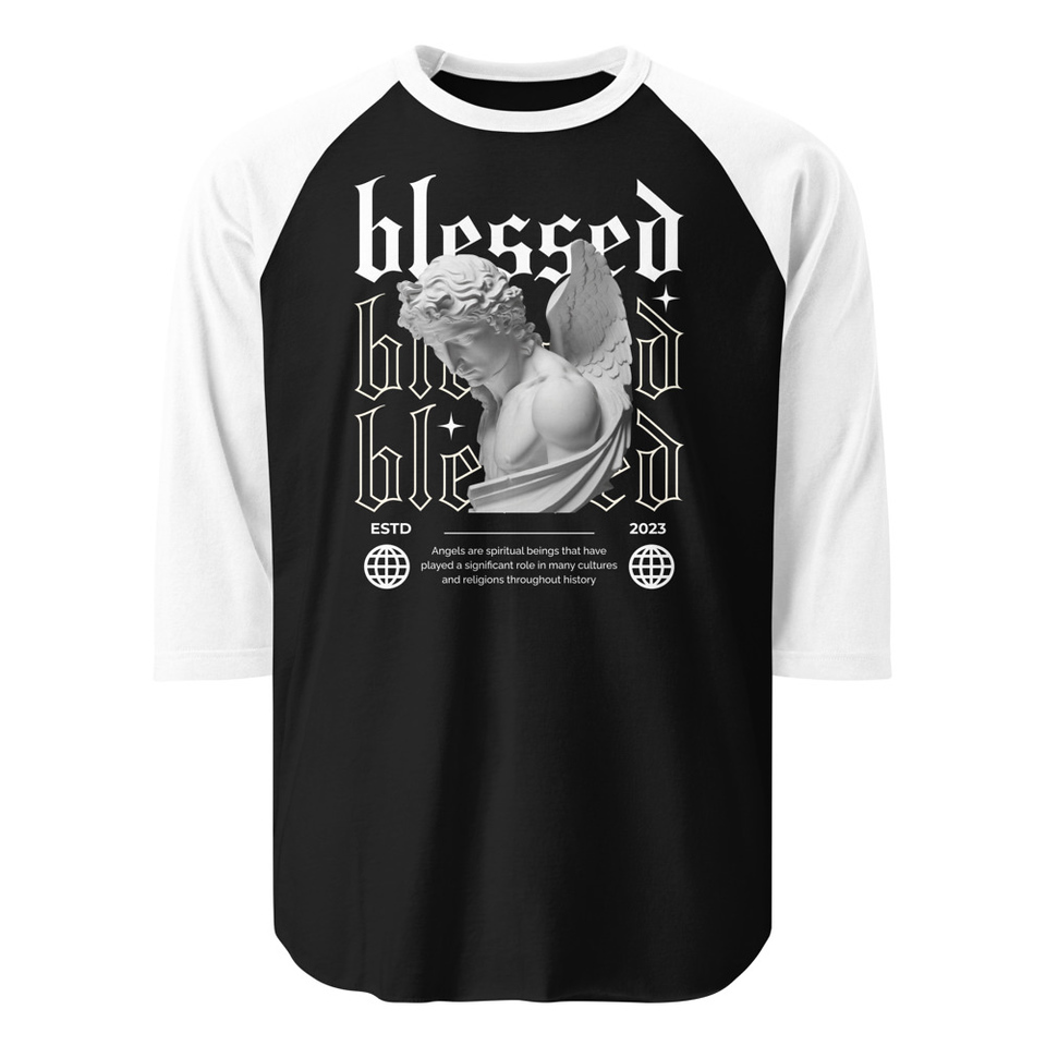 Angel Unisex 3/4 Sleeve Raglan Shirt