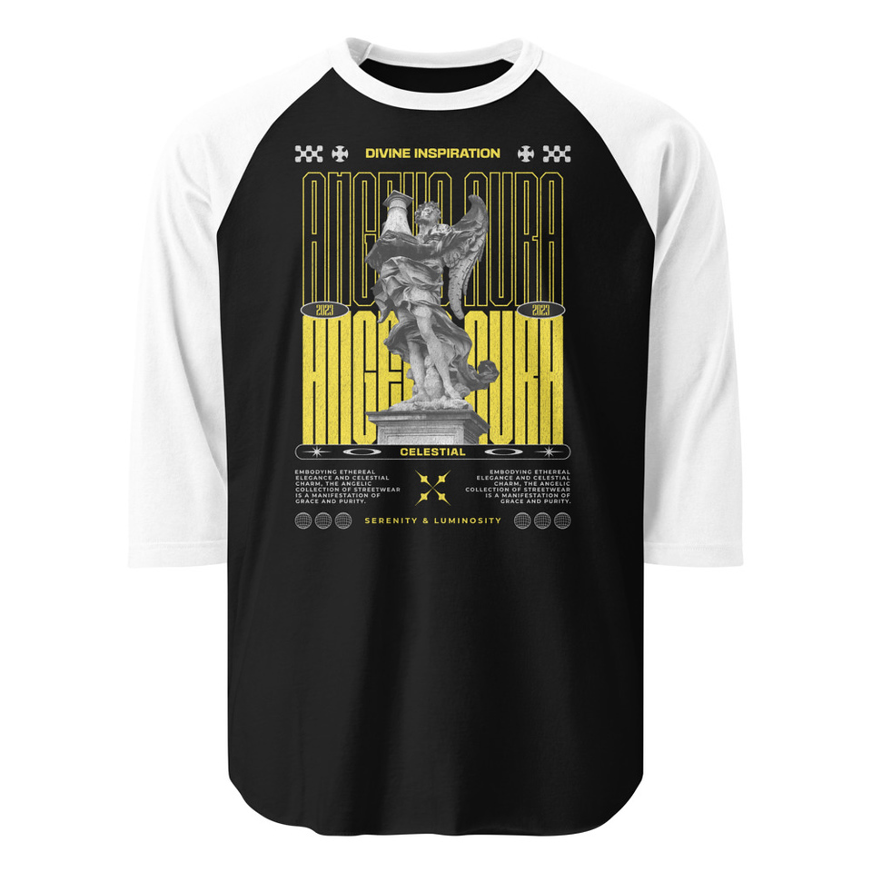 Angelic Aura Streetwear Unisex 3/4 Sleeve Raglan Shirt
