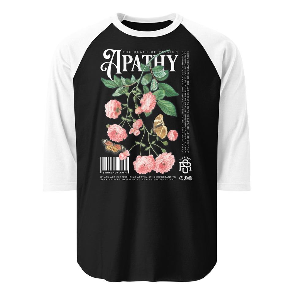 Apathy Unisex 3/4 Sleeve Raglan Shirt