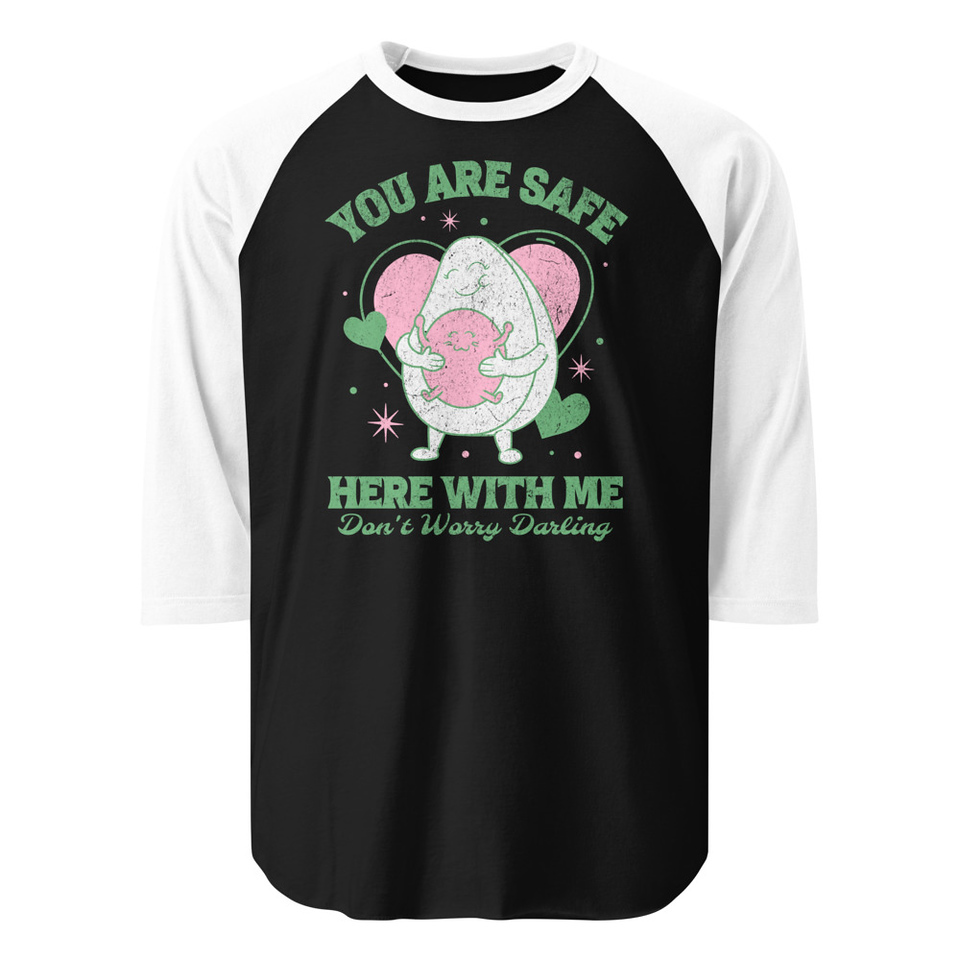 Avo Love - Typographic Cartoon Streetwear Unisex 3/4 Sleeve Raglan Shirt