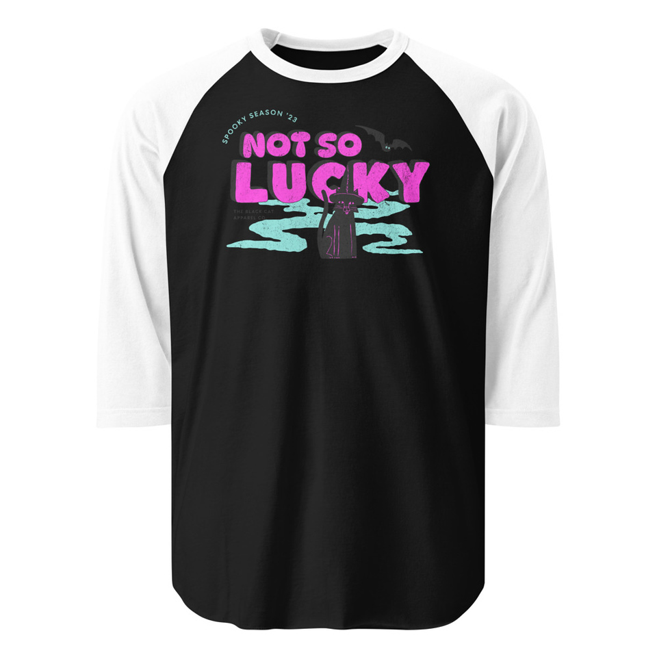 Bad Luck Kitty - Halloween Unisex 3/4 Sleeve Raglan Shirt