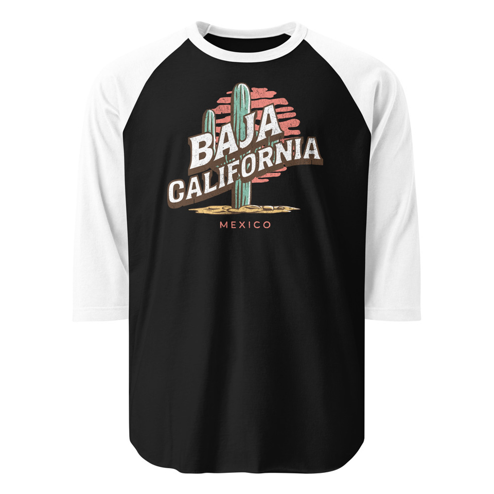 Baja Cali Mexico Unisex 3/4 Sleeve Raglan Shirt
