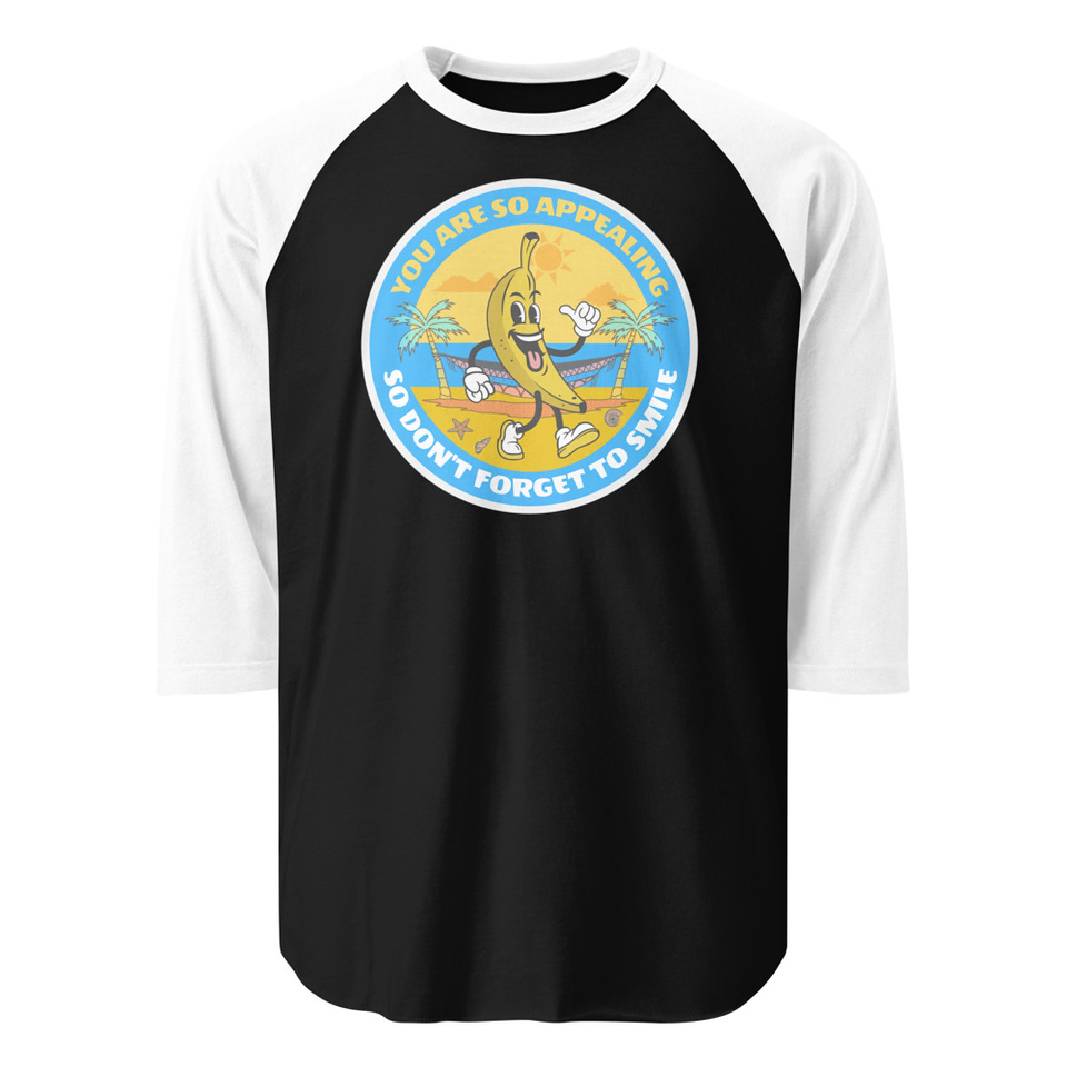 Banana project _-) Unisex 3/4 Sleeve Raglan Shirt