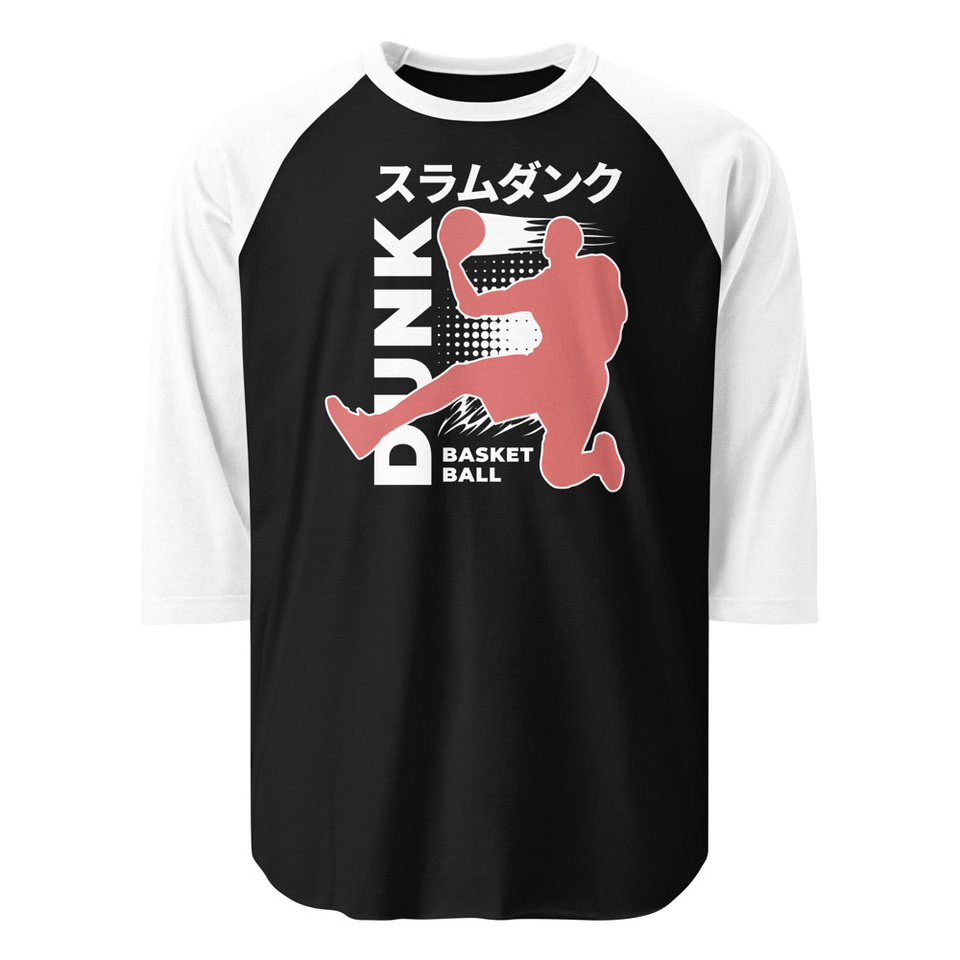 Basketball Dunk Unisex 3/4 Sleeve Raglan Shirt