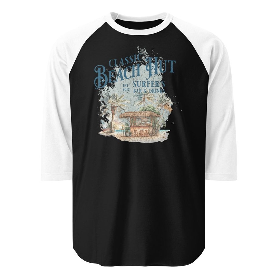 Beach Hut Unisex 3/4 Sleeve Raglan Shirt