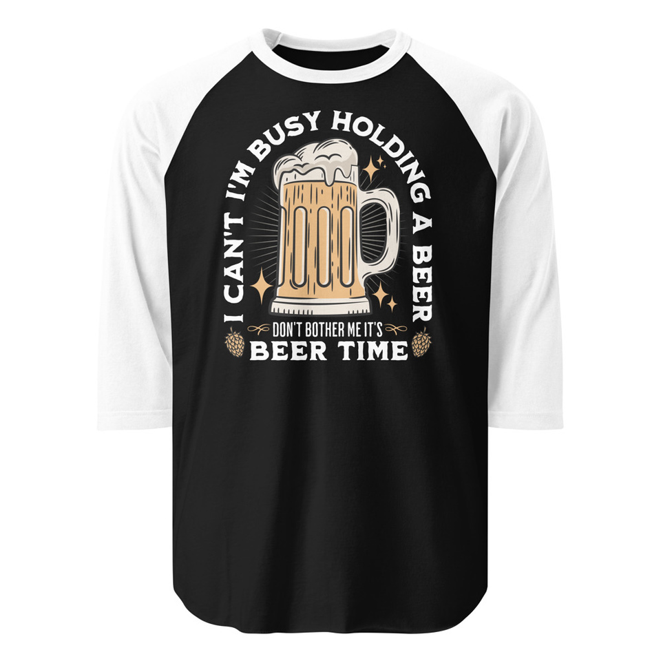 Beer Time - Father's Day Unisex 3/4 Sleeve Raglan Shirt