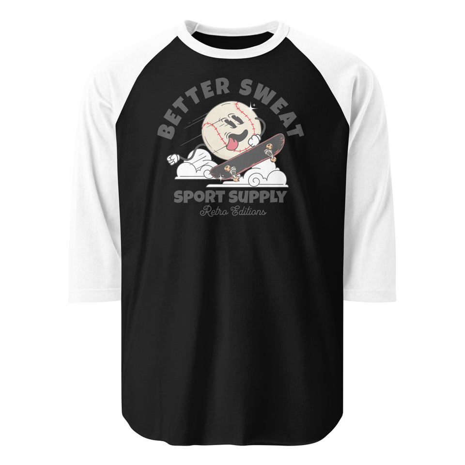 Better Sweat Sport Supply Unisex 3/4 Sleeve Raglan Shirt