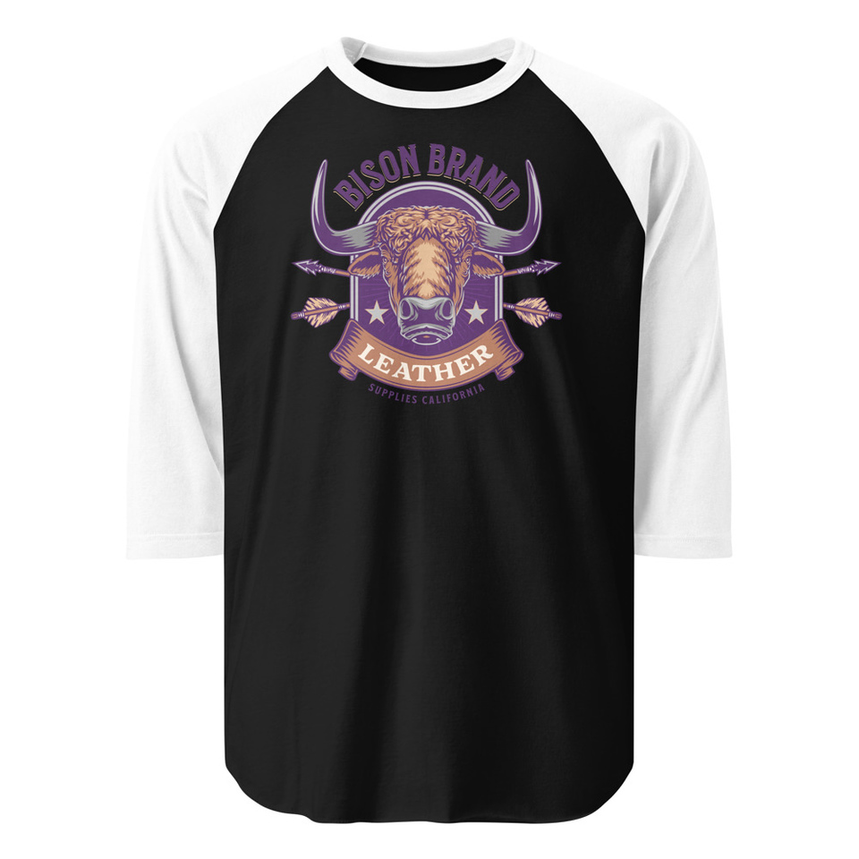 Bison Brand Leather - Animal Unisex 3/4 Sleeve Raglan Shirt