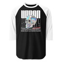 Black 3D Skull Unisex 3/4 Sleeve Raglan Shirt