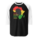 Black History Month - African Continent Unisex 3/4 Sleeve Raglan Shirt