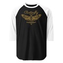 Blue Butterfly - Minimal Unisex 3/4 Sleeve Raglan Shirt